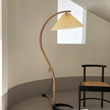 Load image into Gallery viewer, Gooseneck Arm Floor Lamp with Pleated Lampshade
