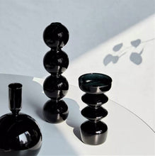 Load image into Gallery viewer, Black Glass Vases and Candle Holders
