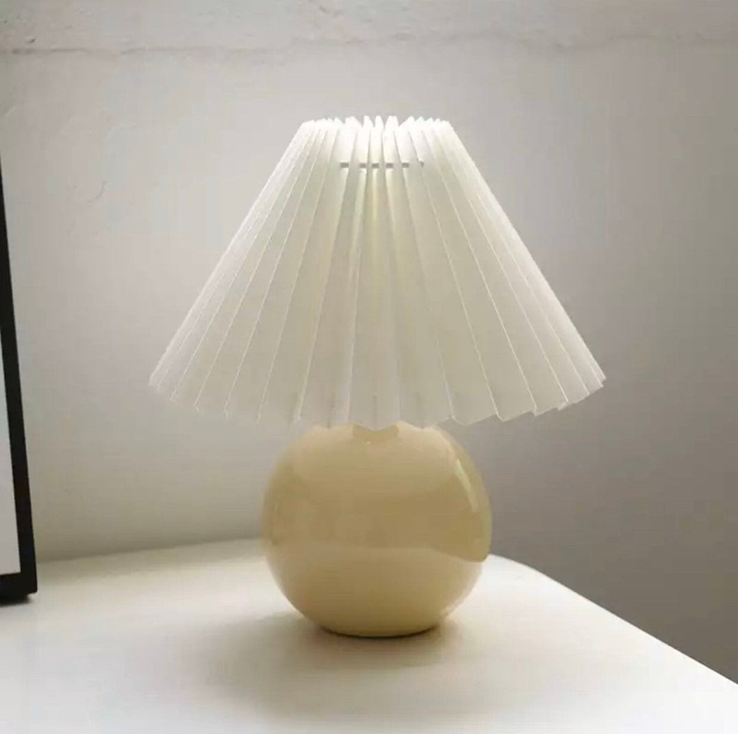 Small ceramic Pleated table lamp pleated lampshade living room art deco designer bedroom bedside home decoration