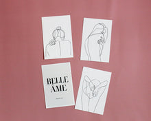 Load image into Gallery viewer, 4 x Art Postcards with Female Body Illustrations
