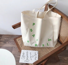 Load image into Gallery viewer, Paris Berlin Tote Bag Market Canvas Grocery Bag Jute Bag Reusable Shopping Bag Cotton Paris Tote Bag
