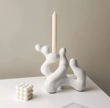 Load image into Gallery viewer, Sculptural Candle Holder (black or white)
