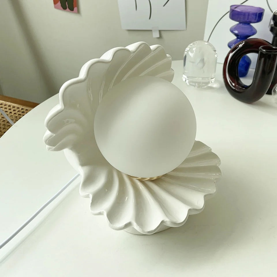 Ceramic Shell Pearl Table Night Lamp