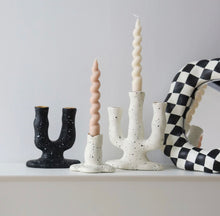 Load image into Gallery viewer, Abstract Candle Holder (black or white)
