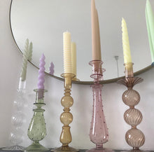 Load image into Gallery viewer, Colourful Abstract Glass Candlestick Holders
