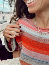 Load image into Gallery viewer, Handmade Letter Initial “LUCKY” Necklace with Aquamarine
