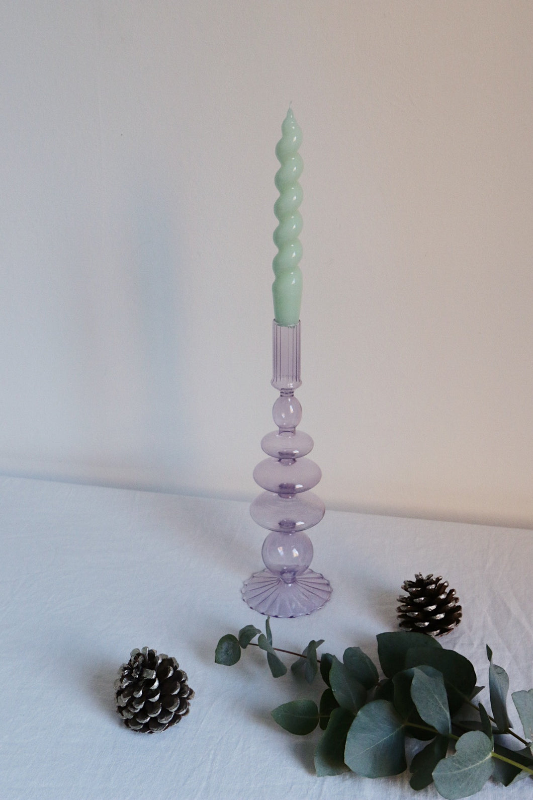 Colourful Glass Candlestick Holders