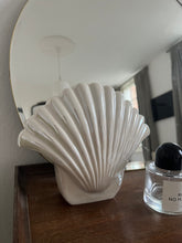 Load image into Gallery viewer, White Ceramic Textured Shell Vase
