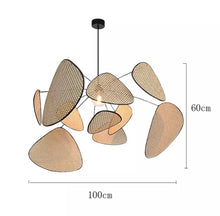 Load image into Gallery viewer, Leaf Grid Screen Cannage Natural Pendant Light
