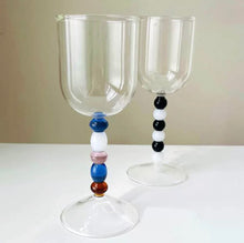 Load image into Gallery viewer, Festive Wine Glass with beaded handle

