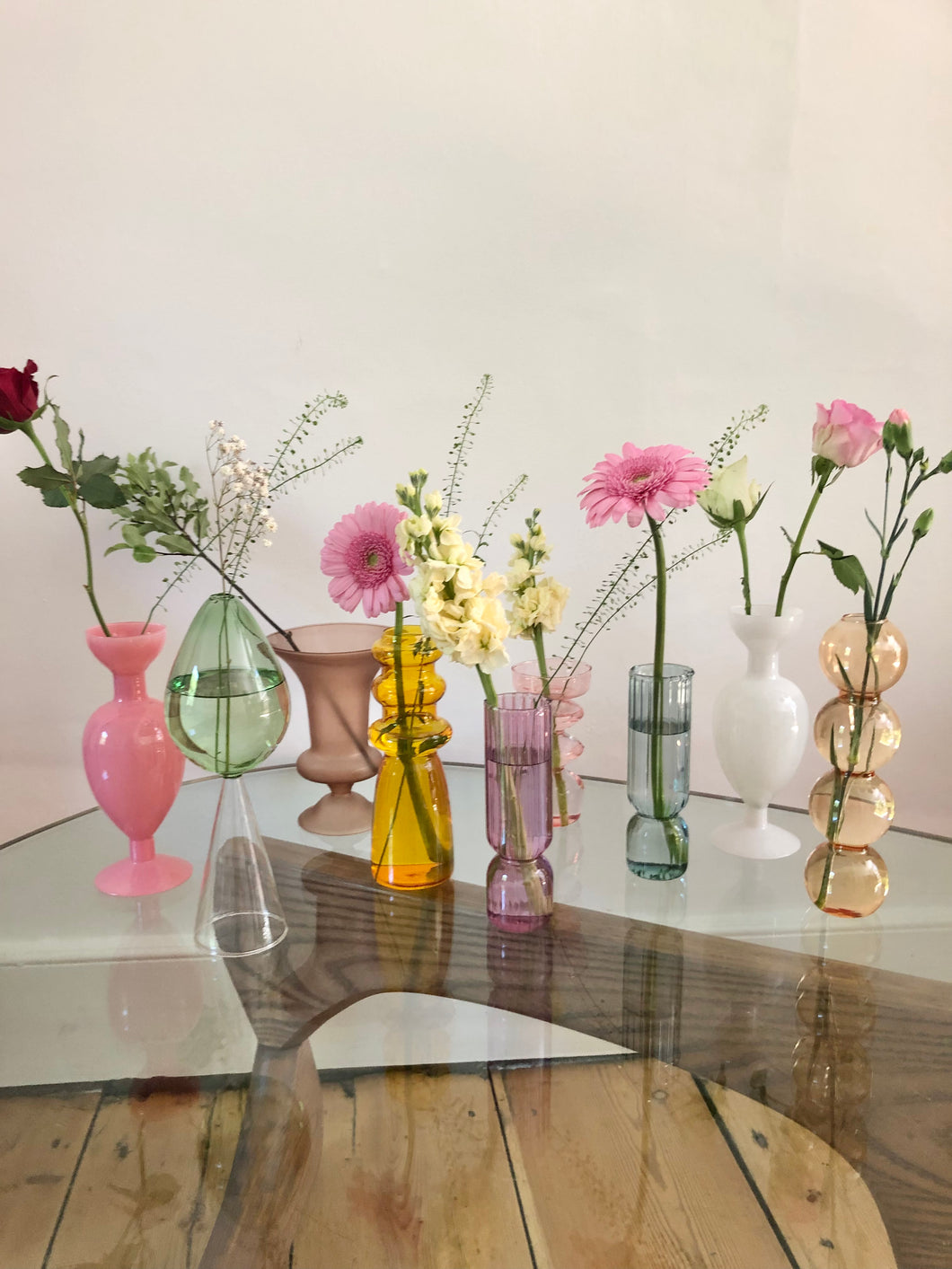 Small Glass Vases in different shapes and colours