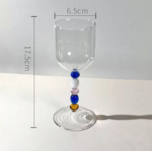 Load image into Gallery viewer, Festive Wine Glass with beaded handle
