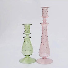 Load image into Gallery viewer, Colourful Abstract Glass Candlestick Holders
