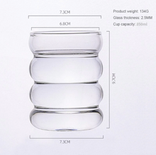 Load image into Gallery viewer, Wave shaped heat-resistant bubble Glass cup
