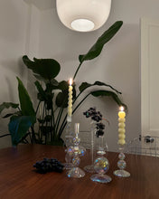 Load image into Gallery viewer, Clear Festive Glass Candlestick Holders
