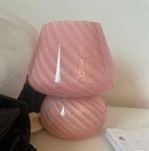 Load image into Gallery viewer, Pink Small Mushroom Swirled Glass Table Lamp
